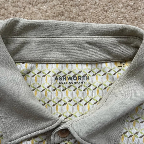 Ashworth Golf Co. Men’s Beige/Yellow Retro Polo Shirt - *L? (no size tag) - VGUC - Picture 3 of 8